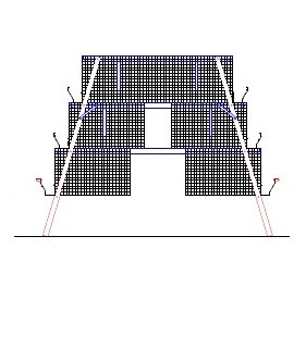 Cross-section diagram of an FDI A-Frame pullet rearing cage